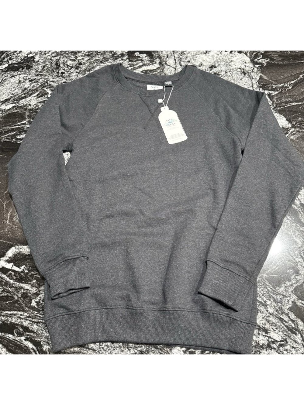 Save The Ocean Apparel Company Crew Sweatshirt Dark Gray Size Small NWT